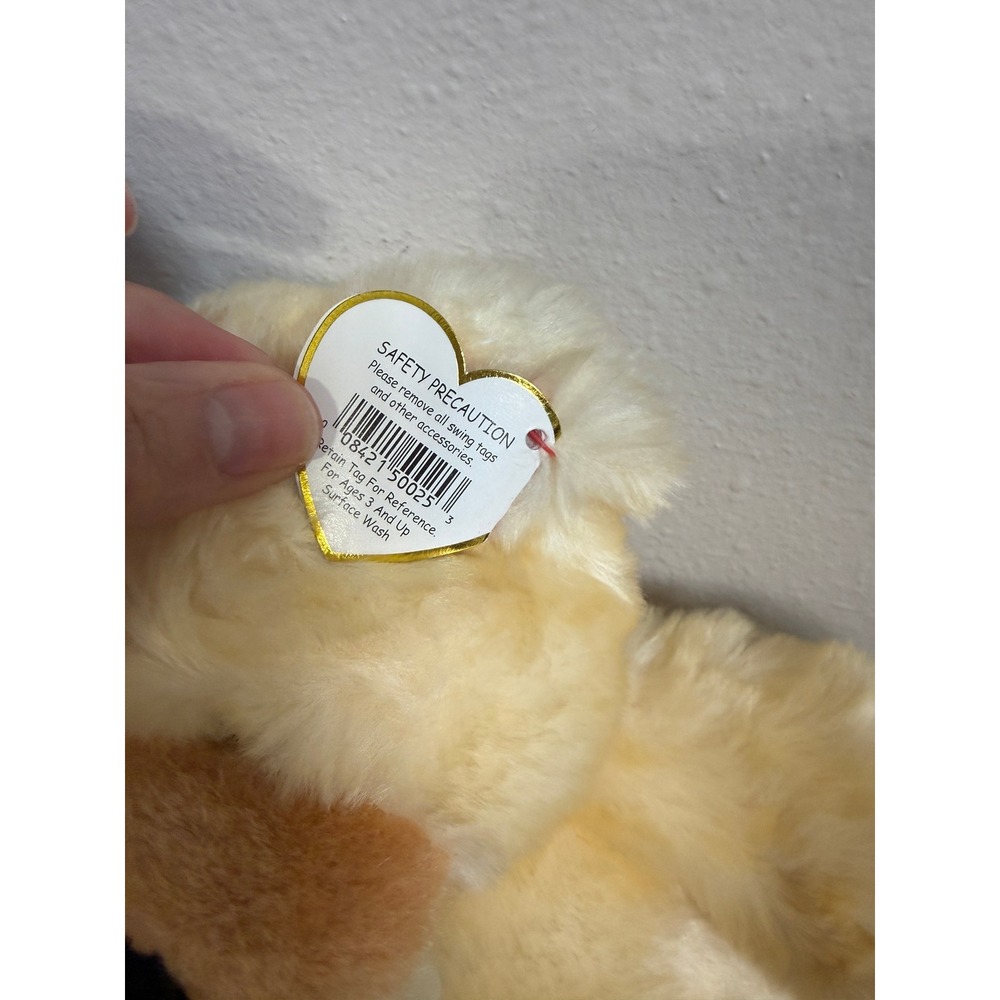 Ty Classic Tapioca Bear Plush 14 In Cream Teddy With Bow Tags - Picture 3 of 5